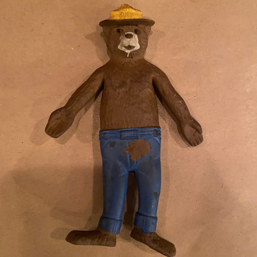 Smokey The Bear Rubber Figure - Western Second Hand