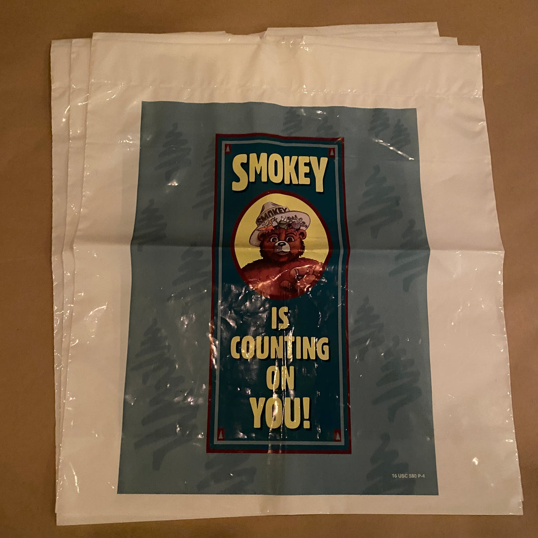 Smokey The Bear Trash Collection Bags (3 Identical) - Western Second Hand